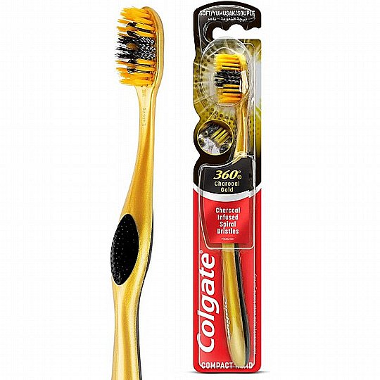 Colgate Tooth Brush 360 Meduim Charcoal Gold ������� ����� ������ 360 ���� ��� ��� ����