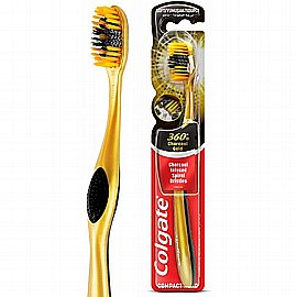Colgate Tooth Brush 360 Meduim Charcoal Gold קולגייט מברשת שיניים 360 סיבי פחם זהב סופט Colgate Tooth Brush 360 Meduim Charcoal Gold קולגייט מברשת שיניים 360 סיבי פחם זהב סופט
