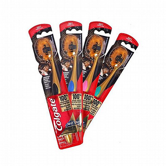 Colgate Tooth Brush 360 Meduim Charcoal Gold ������� ����� ������ 360 ���� ��� ��� ����