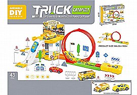 מסלול לופ +חניון 3 מכוניות מדהים 33X22 ס"מ מסלול לופ +חניון 3 מכוניות מדהים 33X22 ס"מ