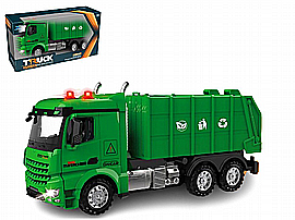 משאית זבל ABS גדולה ירוקה אור וצליל 37X19X12 ס"מ משאית זבל ABS גדולה ירוקה אור וצליל 37X19X12 ס"מ