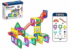 קוביות מגנטיות מסלול משאיות+גולות 70 חלקים 29X23X7 ס"מ קוביות מגנטיות מסלול משאיות+גולות 70 חלקים 29X23X7 ס"מ