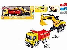 משאית + שופל זחל ABS אור וצליל 42 סמ משאית + שופל זחל ABS אור וצליל 42 סמ