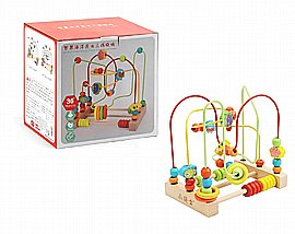 מבוך עץ שבלול 21 חרוזים 24X21 ס"מ מבוך עץ שבלול 21 חרוזים 24X21 ס"מ