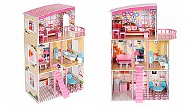 בית בובות עץ ענק מרוהט בית בובות עץ ענק מרוהט