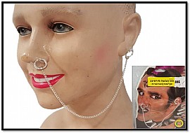טבעת פירסינג מתכת אף אוזן ושרשרת בלוח טבעת פירסינג מתכת אף אוזן ושרשרת בלוח