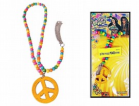 מחרוזת/שרשרת שלום PEACE סמל עץ צבעוני 26X12 ס"מ מחרוזת/שרשרת שלום PEACE סמל עץ צבעוני 26X12 ס"מ