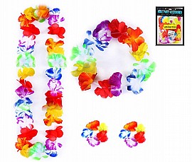 פרחי הוואי סט שרשרת 24 כתר + זוג צמידים פרחי הוואי סט שרשרת 24 כתר + זוג צמידים