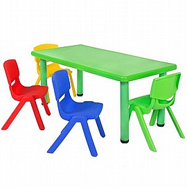 שולחן פלסטי 122X61X52 ס"מ כחול/אדום/ירוק שולחן פלסטי 122X61X52 ס"מ כחול/אדום/ירוק