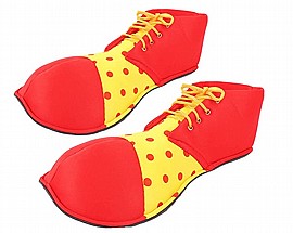 נעליים ליצן ענק בד אדום'צהוב 36 סמ נעליים ליצן ענק בד אדום'צהוב 36 סמ