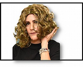 פיאה מתולתלת פסים גבר/אשה חום בלונד 40 סמ 120גר PVC פיאה מתולתלת פסים גבר/אשה חום בלונד 40 סמ 120גר PVC