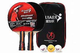 סט רקטות פינג פונג מקצועיות LEIJIAER בנרתיק + 3 כדור מקצועי סט רקטות פינג פונג מקצועיות LEIJIAER בנרתיק + 3 כדור מקצועי