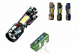 פנס מתכת נטען צבעי הסוואה 9X2.5 ס"מ בקופסא USB פנס מתכת נטען צבעי הסוואה 9X2.5 ס"מ בקופסא USB