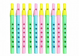 10 יחידות של חליל צבעוני גדול 21.5 ס"מ 10 יחידות של חליל צבעוני גדול 21.5 ס"מ