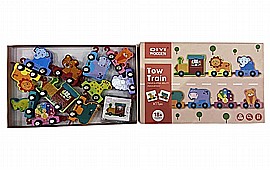 רכבת עץ מגנטית חיות 11 חלקים רכבת עץ מגנטית חיות 11 חלקים