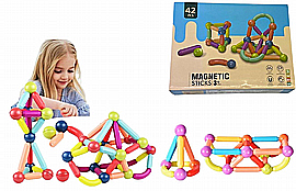 הרכבה 42 חלק מגנטים מוטות חדשה בקופסא 20X18X6 הרכבה 42 חלק מגנטים מוטות חדשה בקופסא 20X18X6