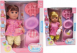 בובה דפה שיער שותה ועושה פיפי כולל 4 קולות +אביזרים בובה דפה שיער שותה ועושה פיפי כולל 4 קולות +אביזרים