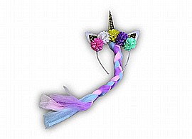 קשת חד קרן צמה + 5 פרחים קשת חד קרן צמה + 5 פרחים