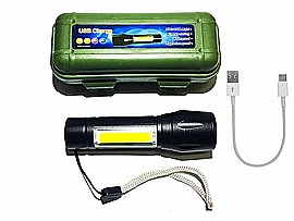 פנס לד נטען USB חזק קופ פלסטי 9.5X2.5 ס"מ פנס לד נטען USB חזק קופ פלסטי 9.5X2.5 ס"מ