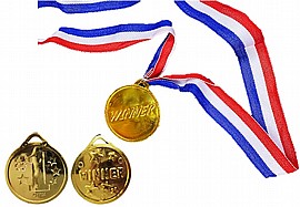 מדליה פלסטיק זהב קוטר 3.5 ס"מ מדליה פלסטיק זהב קוטר 3.5 ס"מ