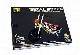 מכנו מתכת אופנוע גדול 97 חלקים 25.5X19 ס"מ מכנו מתכת אופנוע גדול 97 חלקים 25.5X19 ס"מ
