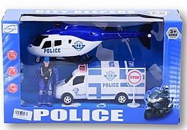 אוטו סט משטרה מכונית ומסוק 32X19 ס"מ אוטו סט משטרה מכונית ומסוק 32X19 ס"מ