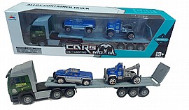 טריילר + 2 אוטו משטרה יציקה 35 ס"מ טריילר + 2 אוטו משטרה יציקה 35 ס"מ