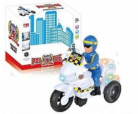 אופנוע משטרה רוכב סוללה אור וצליל אופנוע משטרה רוכב סוללה אור וצליל