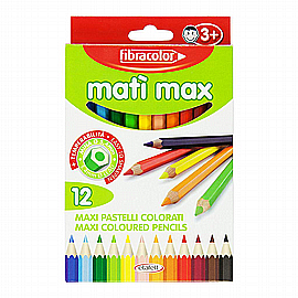 עיפרון פיברה צבעוני 12 ג'מבו יחידות MATIMAX עיפרון פיברה צבעוני 12 ג'מבו יחידות MATIMAX