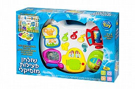 שולחן פעילות מוסיקלי, פעלולון למיטה ולול 2 ב-1 שולחן פעילות מוסיקלי, פעלולון למיטה ולול 2 ב-1