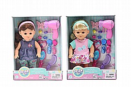 בובה 12" עם שיער ארוך בובה 12" עם שיער ארוך