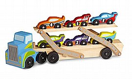 מוביל מכוניות ענק מעץ - Melissa and Doug מוביל מכוניות ענק מעץ - Melissa and Doug