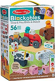 סט משחקי קוביות עץ מתחברות של Melissa & Doug Blockables™ לבנים ובנות בגיל הרך (56 חלקים) סט משחקי קוביות עץ מתחברות של Melissa & Doug Blockables™ לבנים ובנות בגיל הרך (56 חלקים)