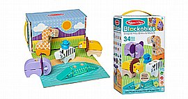 סט בנייה מעץ 34 חלקים Blockables מבית Melissa and Doug - חיות ספארי סט בנייה מעץ 34 חלקים Blockables מבית Melissa and Doug - חיות ספארי
