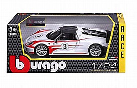 BURAGO מכונית 1:24 פורשה 918 RACE WEISSACH BURAGO מכונית 1:24 פורשה 918 RACE WEISSACH
