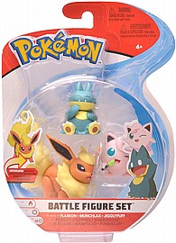 פוקימון מקורי - 3 דמויות Jigglypuff, Munchlax, Flareon פוקימון מקורי - 3 דמויות Jigglypuff, Munchlax, Flareon