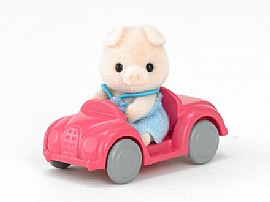 תינוק חזיר עם מכונית תינוק חזיר עם מכונית