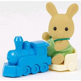 תינוק ארנב עם רכבת תינוק ארנב עם רכבת