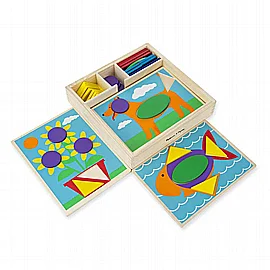 פאזל מעץ צורות גאומטריות למתחילים מבית Melissa and Doug פאזל מעץ צורות גאומטריות למתחילים מבית Melissa and Doug