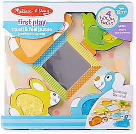 פאזל עץ עם מראה וחיות למישוש Melissa and Doug פאזל עץ עם מראה וחיות למישוש Melissa and Doug
