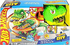 ערכת מסלול צעצוע לרכב Hot Wheels ערכת משחק קרב T-Rex Blaze ערכת מסלול צעצוע לרכב Hot Wheels ערכת משחק קרב T-Rex Blaze