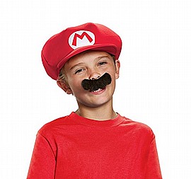 כובע ושפם - מריו MARIO ילדים - מקורי כובע ושפם - מריו MARIO ילדים - מקורי