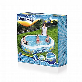 בריכה מתנפחת לגונה מודפסת שפה לבנה 262X157X46 ס"מ BESTWAY בריכה מתנפחת לגונה מודפסת שפה לבנה 262X157X46 ס"מ BESTWAY