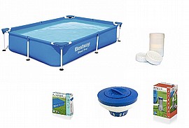 בסט וואי bestway בריכה עמודים 221X150X43 ס"מ הכל כלול!!! בסט וואי bestway בריכה עמודים 221X150X43 ס"מ הכל כלול!!!