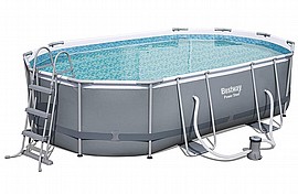 BESTWAY בריכה אובלית (אולטרה) 488X305X107 ,משאבת פילטר 800 כולל סולם וכיסוי BESTWAY בריכה אובלית (אולטרה) 488X305X107 ,משאבת פילטר 800 כולל סולם וכיסוי