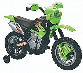 אופנוע שטח ממונע ירוק 6 וולט + גלגלי עזר(מגיע לא מורכב - בקופסא) אופנוע שטח ממונע ירוק 6 וולט + גלגלי עזר(מגיע לא מורכב - בקופסא)