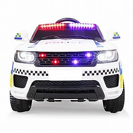 מכונית משטרה בצבע לבן 12V מכונית משטרה בצבע לבן 12V
