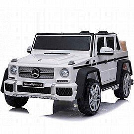 ג'יפ ממונע לבן לילדים 12V דמוי מרצדס מייבך G-650 ג'יפ ממונע לבן לילדים 12V דמוי מרצדס מייבך G-650