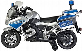 אופנוע משטרה BMW צבע כסף - 12 וולט אופנוע משטרה BMW צבע כסף - 12 וולט
