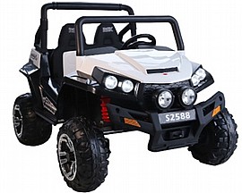 רכב שטח 24V לבן - גלגלי גומי רכב שטח 24V לבן - גלגלי גומי